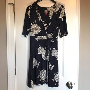 Vince Camuto - Wrap Dress - Navy/White/Black